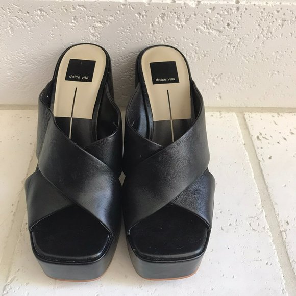 Dolce Vita Black Leather Mules - Picture 5 of 9